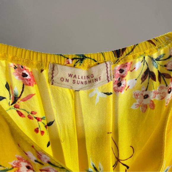 🌸3/$30🌸 Walking On Sunshine Girls’ Yellow Floral Dress - Picture 7 of 8